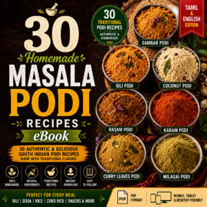 🌶️ 30 Traditional South Indian Podi Recipes eBook | Sambar, Rasam, Idli & Masala Powders (Tamil & English Edition)